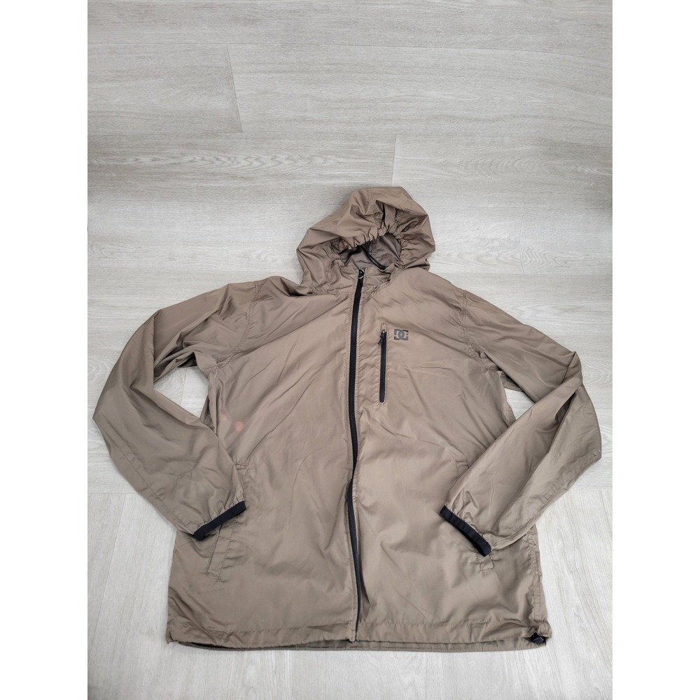 DC Shoes Lightweight Jacket Men's XL Brown Full Zip Packable Windbreaker